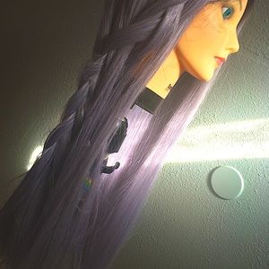 Pastel lavender 20 in.  and Evergreen w/ dark rootsmudge, coiled texture 24 in.